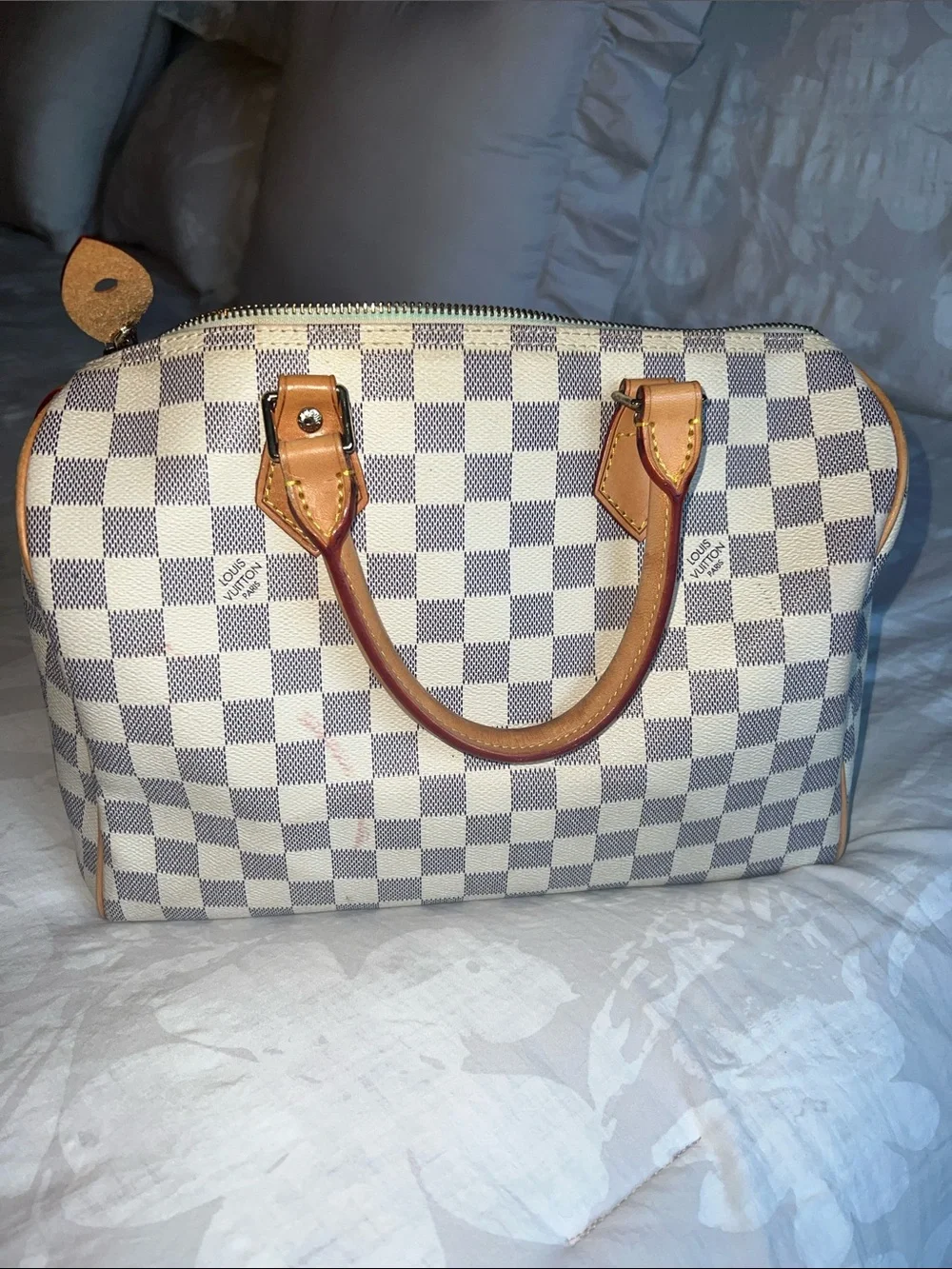 Checkered handbag - White/Blue Check